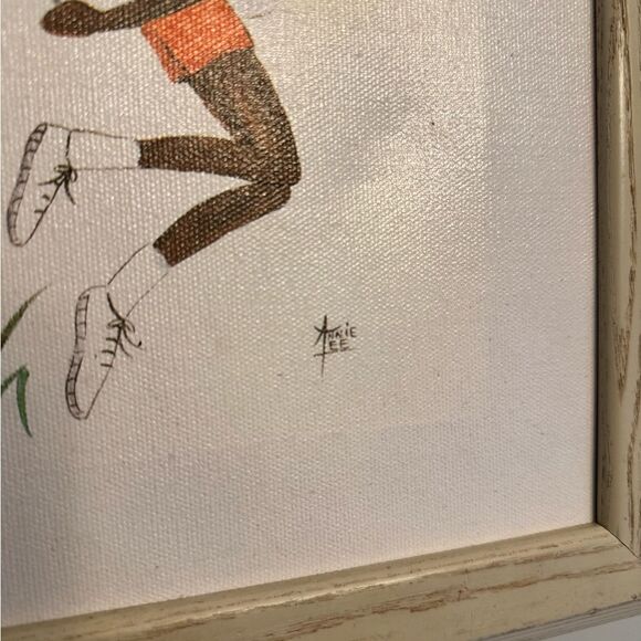 Annie Lee Framed Jump Rope Signed Artwork - Picture 3 of 3